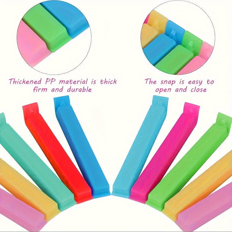 Набор из 10 многоразовых зажимов для пищевых пакетов — сохраняйте продукты свежими с помощью влаго- и пыленепроницаемого уплотнения, необходимые кухонные инструменты для хранения