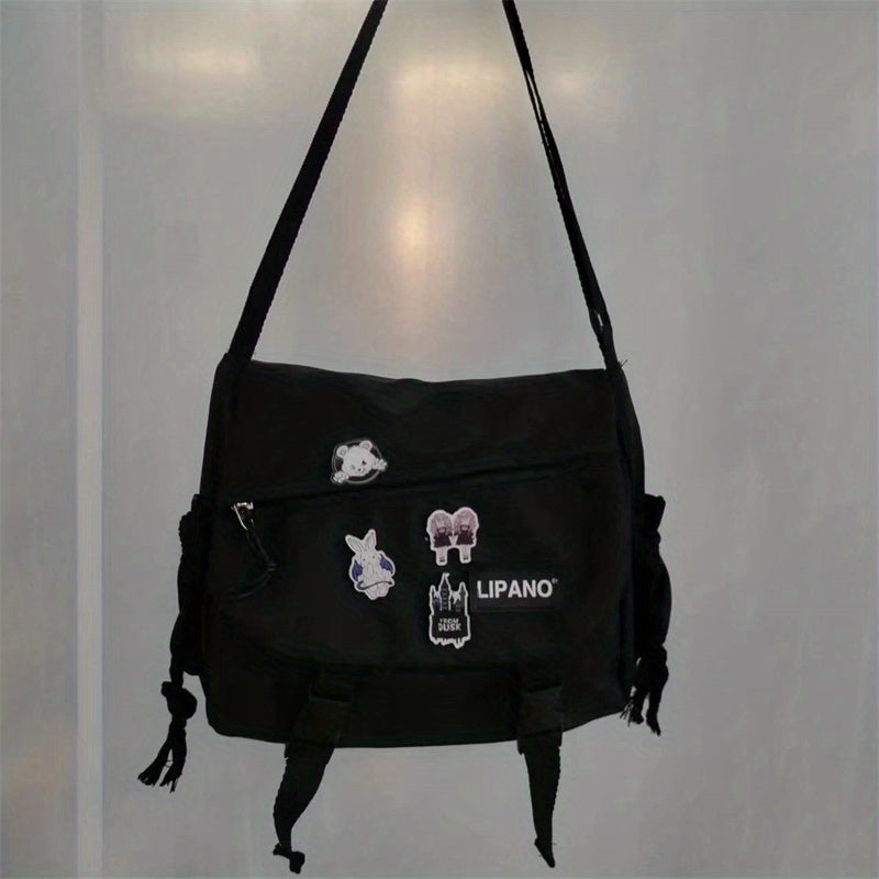 Nylon handbag shoulder bag with large capacity, suitable for men and students.