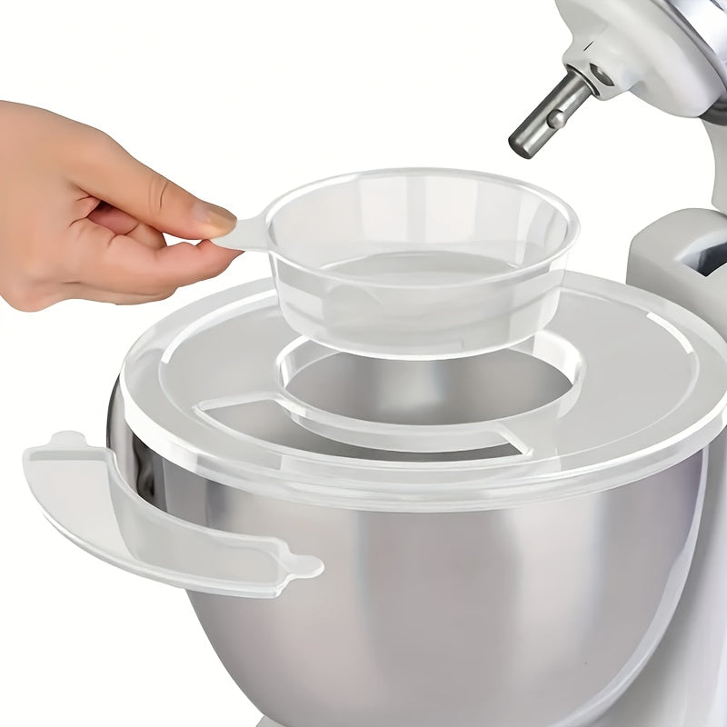 Prevents Spills with Stable Mix Kitchen Appliance Brand 4.5-5 Quart Tilt Head Stand Mixer Bowl Lid. Features Shock Absorber, Non-Slip Mat, and Splash Guard for Safety and Convenience. Made from Food Safe Plastic.