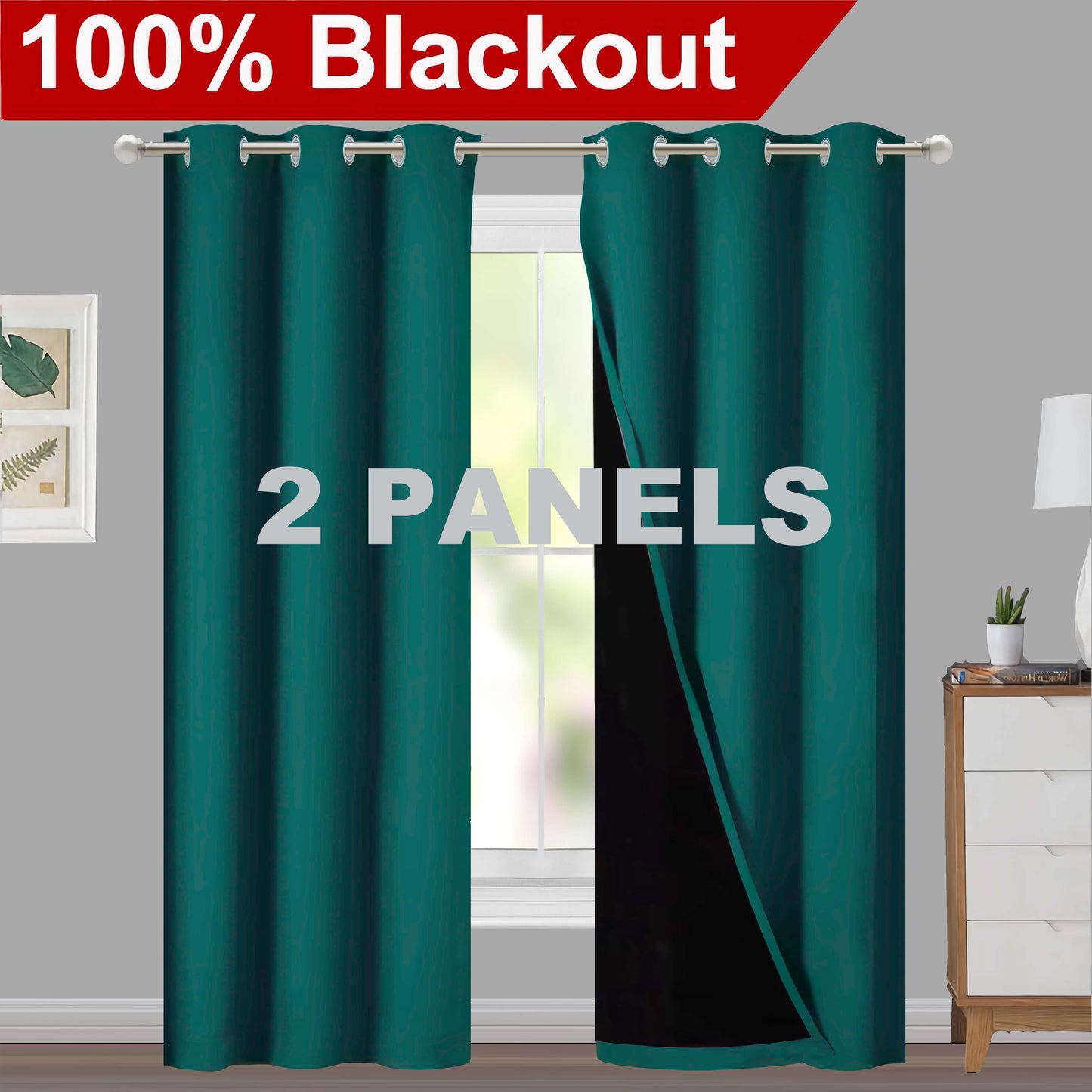 Versatile blackout curtains suitable for living rooms, bedrooms, kitchens, bathrooms, and home decor.