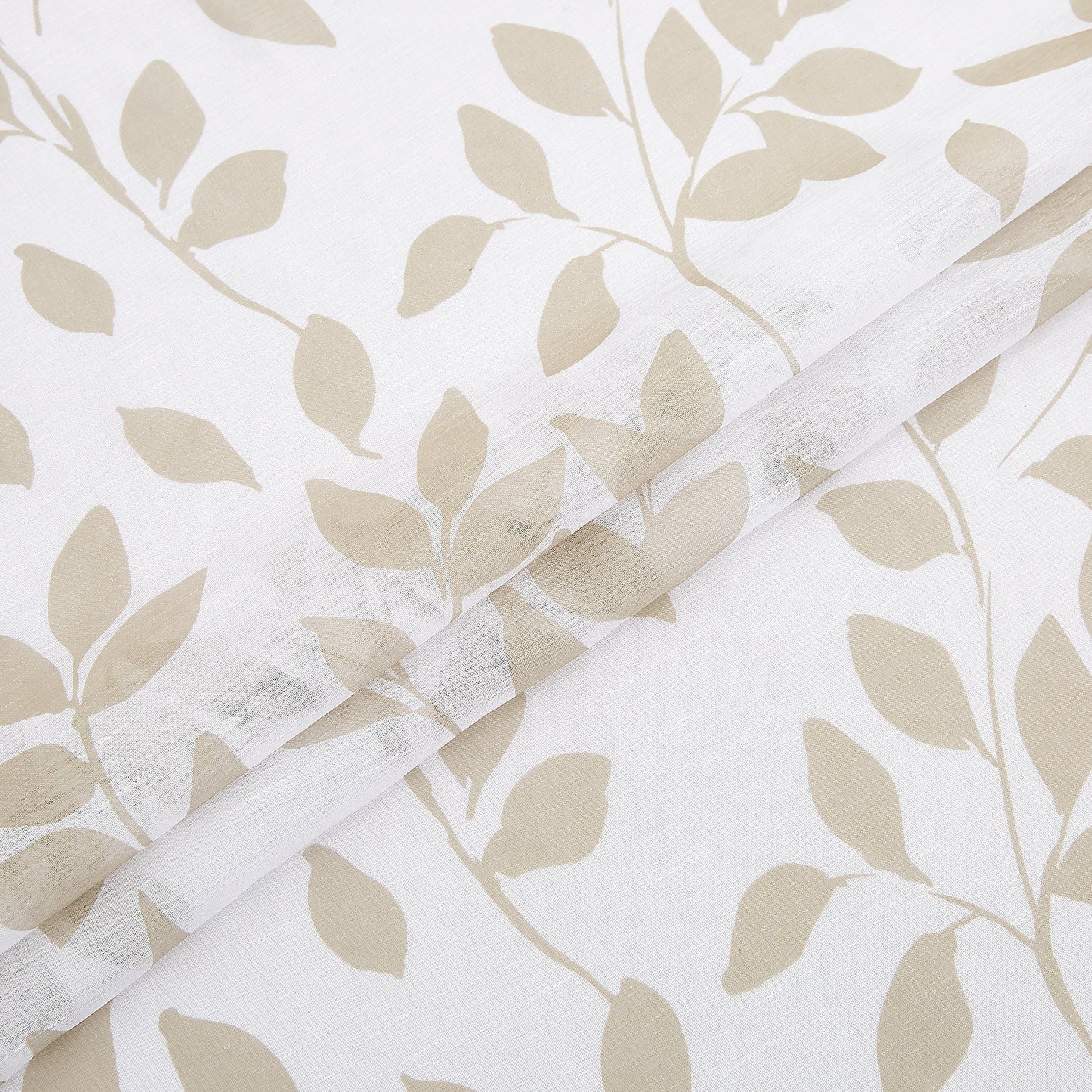 Decorate your bedroom, office, kitchen, living room, or study with these two leaf printed linen white sheer curtains. These rod pocket window treatments are the perfect addition to your home decor.