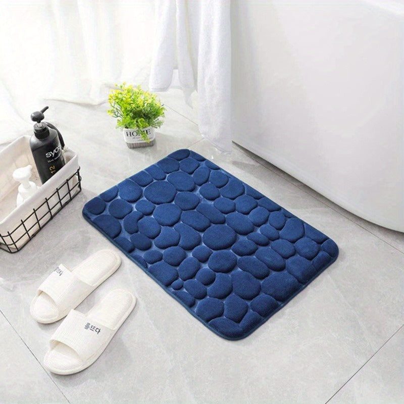 One-piece Pebble Texture Memory Foam Bath Mat with Absorbent Qualities, Non-Slip Backing for Bathroom, Kitchen, or Home Use - Made from Durable Plastic, Featuring Holiday-Themed Designs for Christmas, Halloween, Thanksgiving, Valentine's Day, and Labor