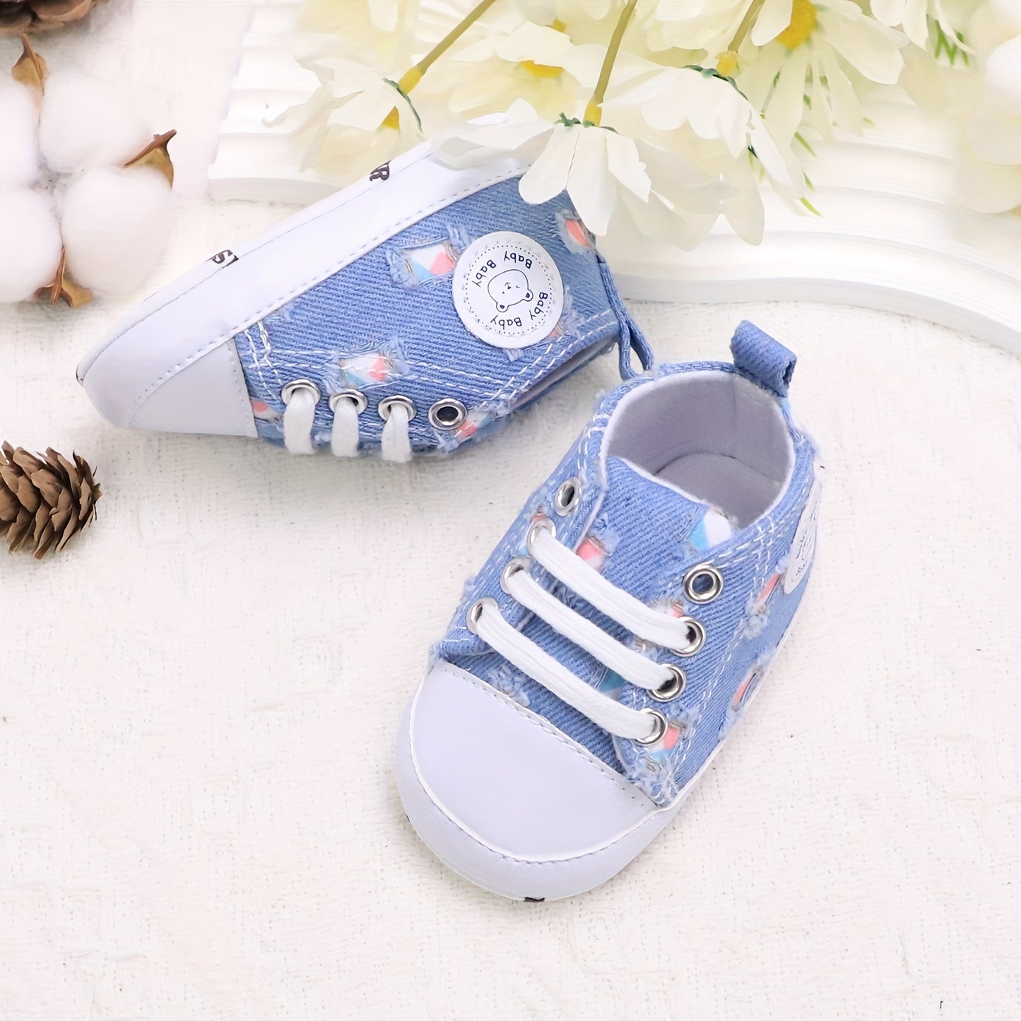 Customized baby cowboy sports fashion canvas shoes, lightweight, anti-slip, ideal for daily and sports wear in spring and autumn.