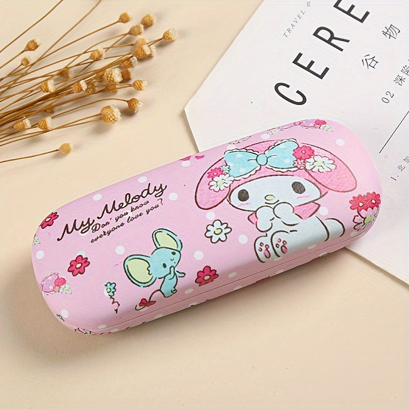 Stylish Design, Sanrio Kuromi Chic Faux Leather Glasses Case - Tough, Shockproof Protection for Fashion Glasses & Prescription Eyewear, Sanrio