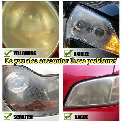 Automotive Headlight Restoration Kit for Oxidation, Yellowing, Scratches & Haziness - Easy Application, Quick Results - Fits All Vehicles - High-Quality Material.