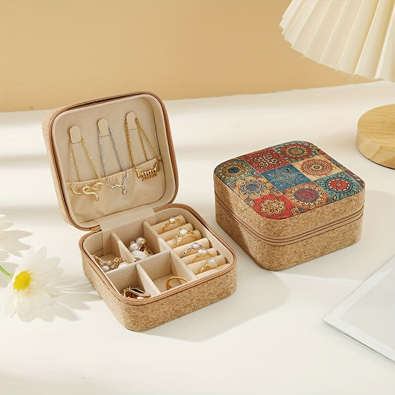 Antique jewelry box for travel or storage, premium cork material, perfect for gifting on Mother's Day.