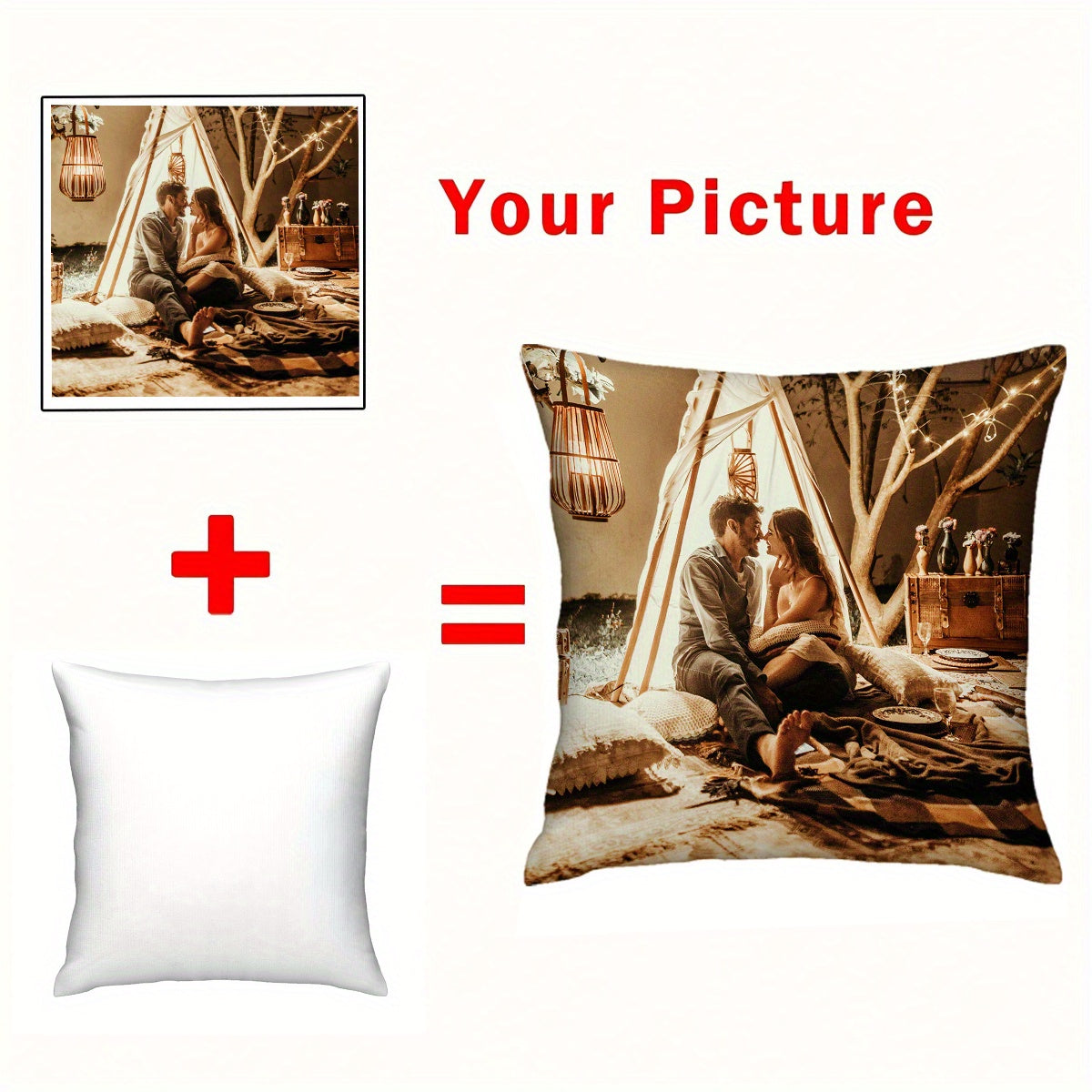 Personalized Photo Throw Pillow Cover measuring 45.72x45.72 cm - Suitable for special occasions such as Valentine's Day, Thanksgiving, Christmas, New Year, Halloween, and Wedding Anniversaries - Features a charming pet-themed design, made from