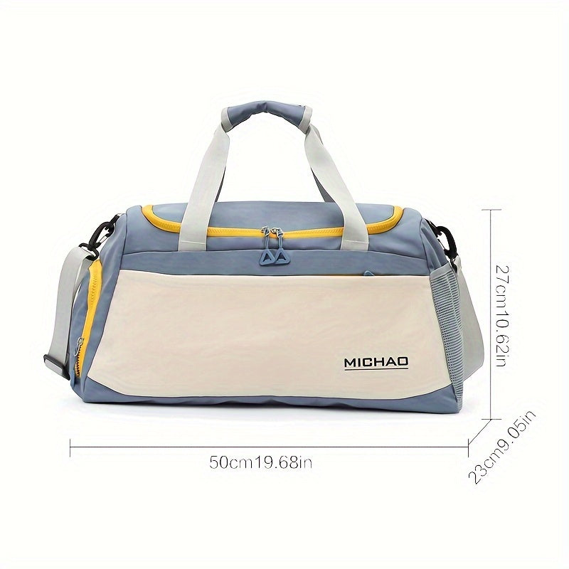 Durable gym bag with wet/dry separation, adjustable strap, ideal for daily commute and short trips.