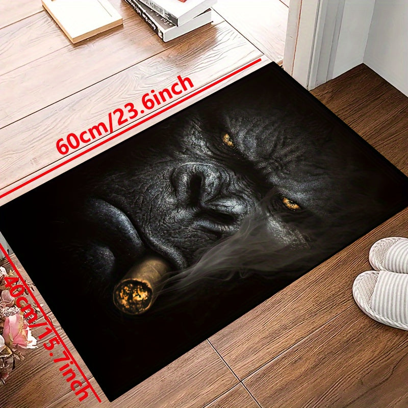 Add a touch of nature to your home with this Chimpanzee-themed non-slip rug. Easy to care for, it is machine washable and waterproof, making it ideal for any room including living rooms, bedrooms, nurseries, outdoor patios, and garden areas. Enhance your