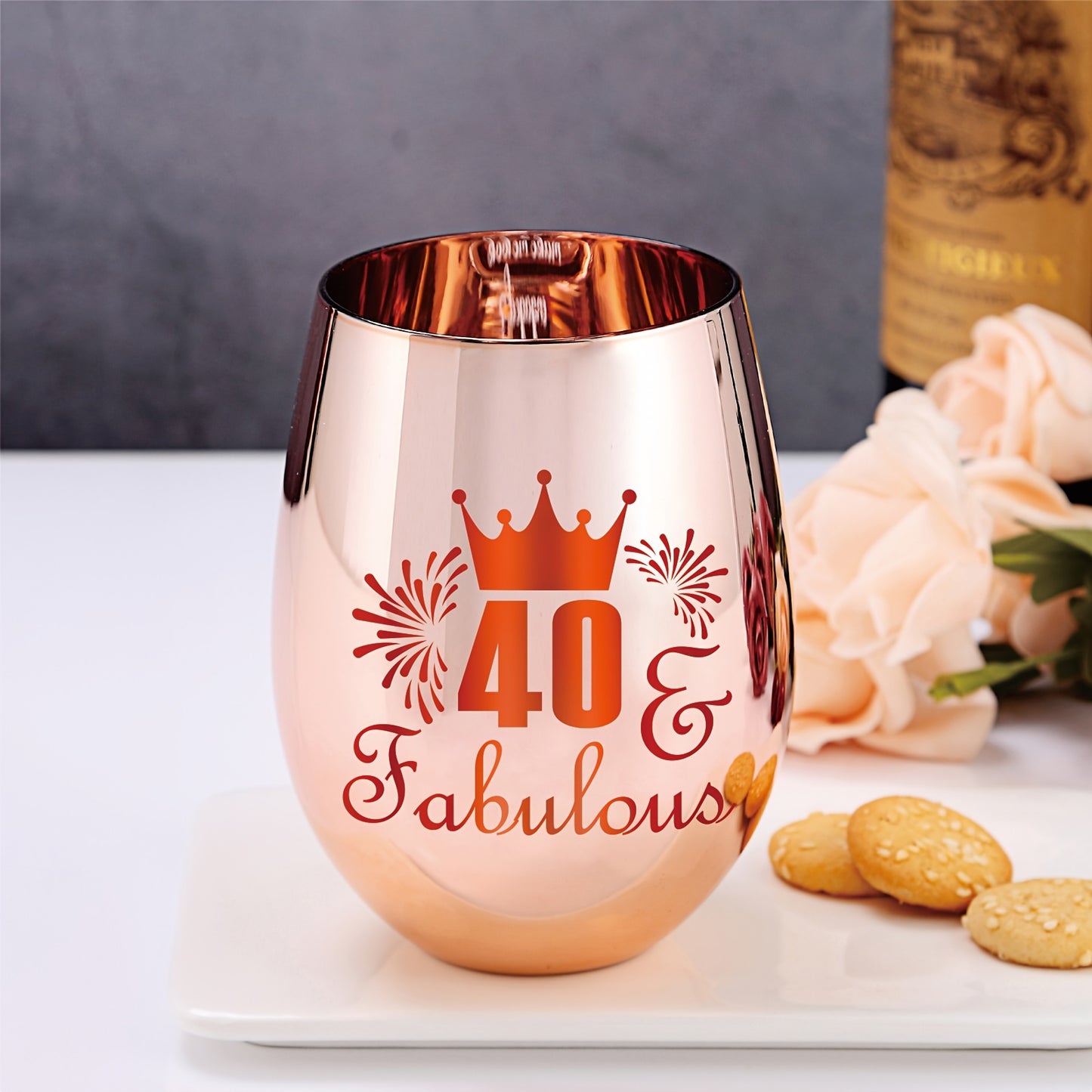 Stylish Glass Birthday Cup for Women - Ideal for 30th-70th birthdays - Durable and Reusable, Great for Home.