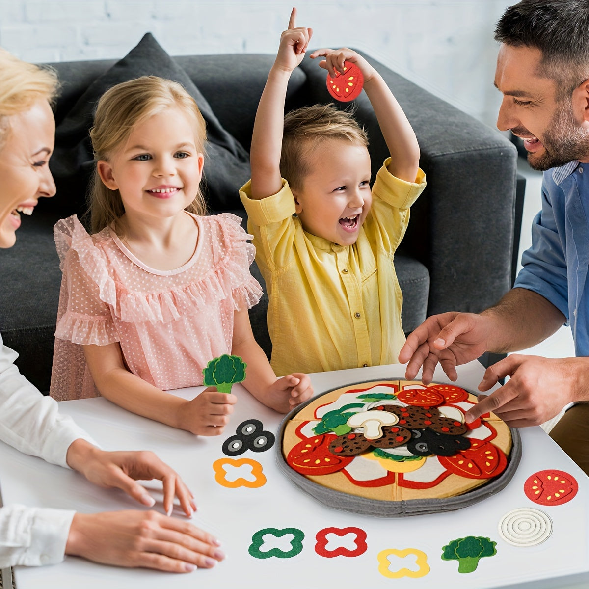 41-piece Velvet Pizza Toy Set for Children's Kitchen Roleplay, Includes Simulation Food Toys for Interactive Pretend Play Games, Perfect for Boys and Girls as Birthday or Christmas Gifts.