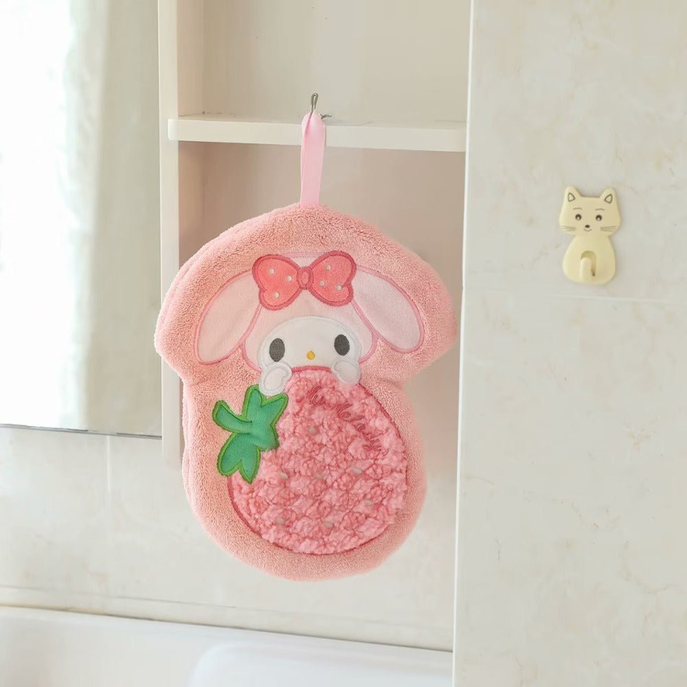 Hello Kitty, Kuromi, Melody, and Cinnamoroll cute hand towel for quick drying and absorbency