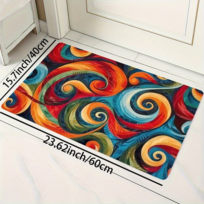 Soft and thick abstract three-dimensional line kitchen floor mat with a thickness of 8mm. Can be used in the living room, bedroom, and indoor doors. This machine-washable entrance carpet is a decorative addition to any space. Ideal for kitchen use.