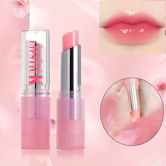 Temperature changing lipstick, long-lasting, non-fading, waterproof, moisturizing, plant-based squalane, natural pink tone, suitable for all skin types, in paste form for adults.