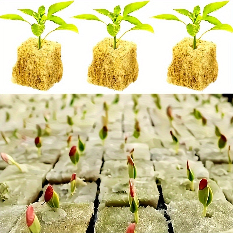 500/1000 Rock Wool Hydroponic Growth Cubes, 27.99cm ventilated soilless medium for optimal agriculture growth. Seed starter plugs, 2.49cm cube size with 50 acupoints.