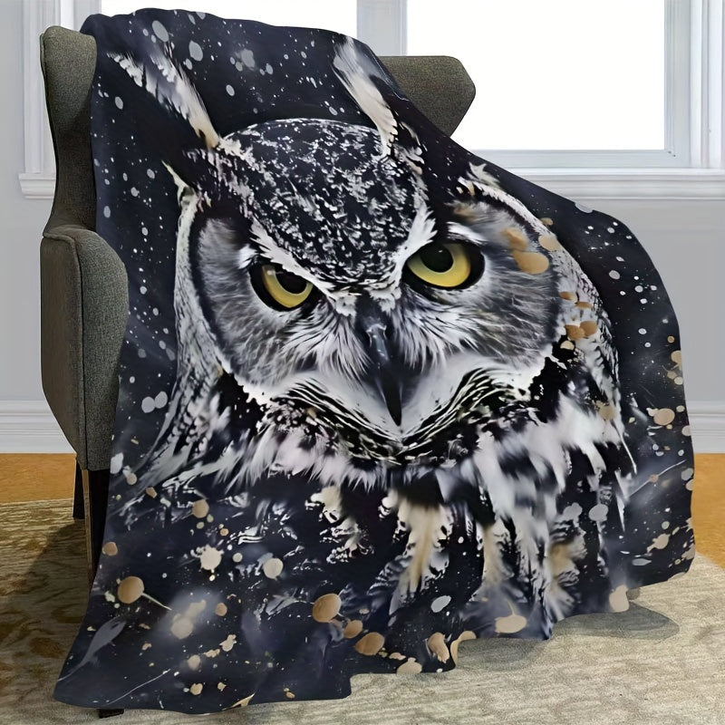 Soft, Warm, and Cozy Owl-Themed Flannel Throw Blanket Perfect for Couch, Bed, Travel, Office Naps, and Outdoor Adventures - Allergy-Friendly and Versatile Gift for Men and Women