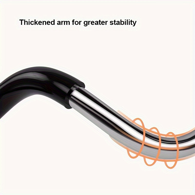 120cm Adjustable Gooseneck Phone Holder made of Carbon Steel, with 360° Rotatable Clamp for watching videos in bed or at a desk - No battery.