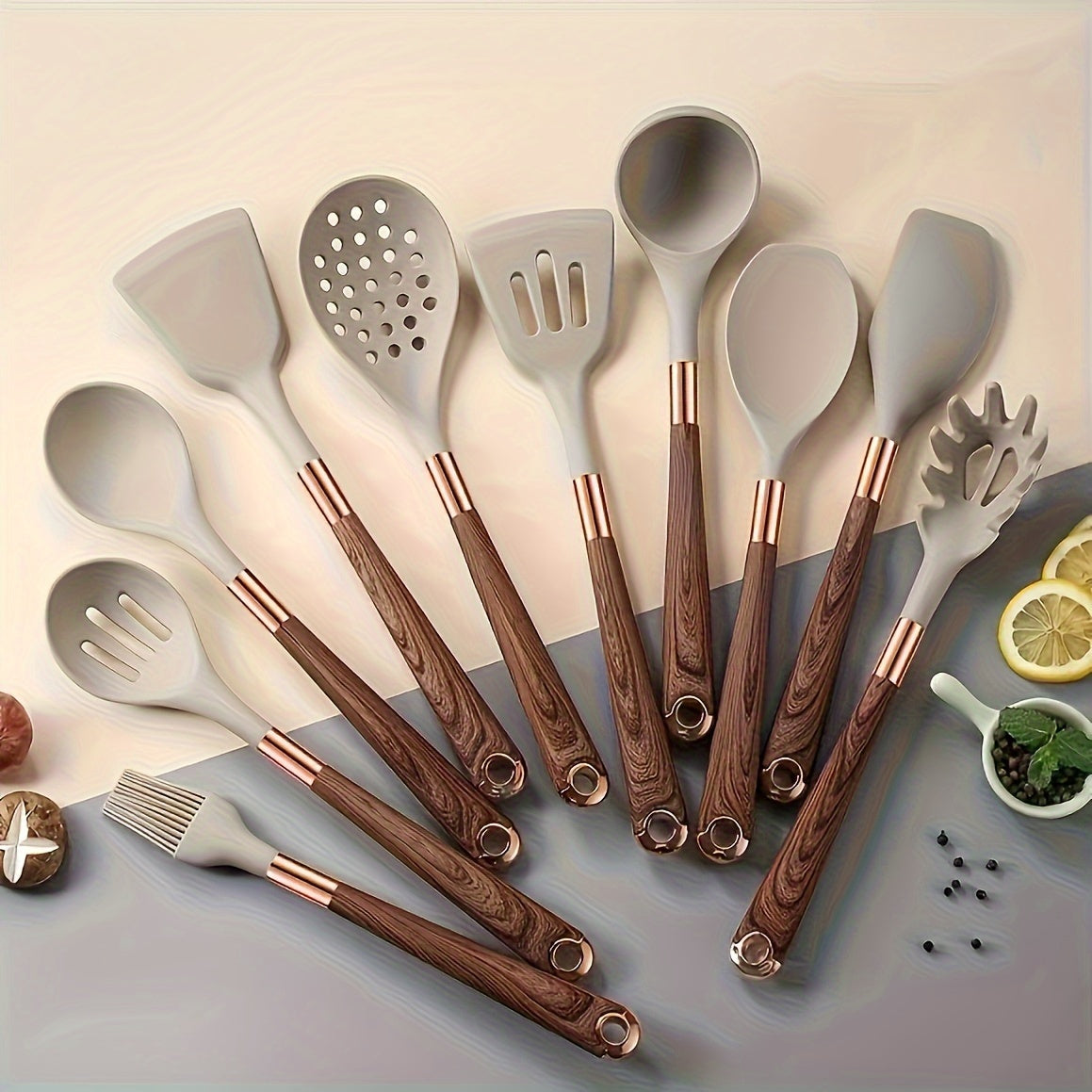 High-Quality Silicone Kitchen Utensil Set - Resistant to Heat, Non-Stick Spoons for Effortless Cooking and Baking - Ideal for Holiday Celebrations such as Halloween, Christmas, and Easter