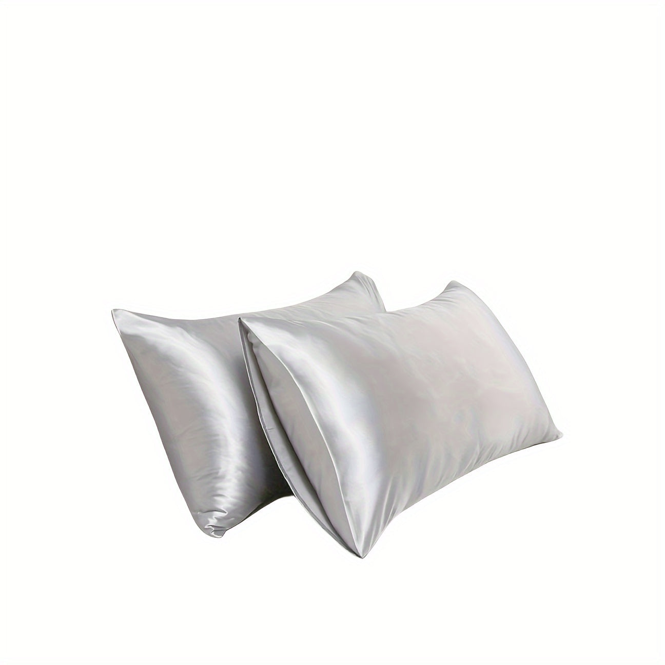 A set of two luxurious sateen pillowcases, each weighing 90g and featuring an envelope closure. Crafted from 100% polyester satin and silky fabric, these pillowcases are designed to be gentle on both hair and skin. They come in a variety of colors to