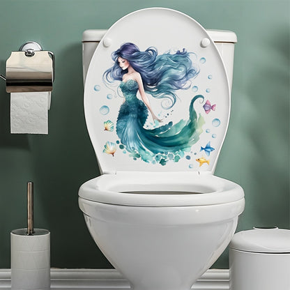 Shell Sleeping Beauty Toilet Seat Sticker: Add a touch of the sea to your bathroom with this decorative decal.