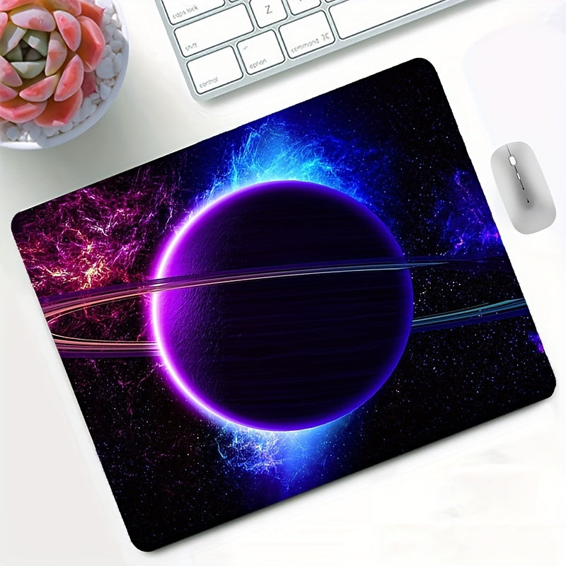 Galactic Nebula Mouse Pad: Anti-Slip, Washable, Blue and Purple Space Design for Home & Office Décor - Non-Slip Rubber Mat for Laptop & PC