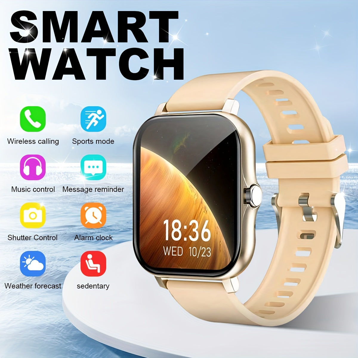 Introducing the newest 2024 sports smartwatch for men and women, featuring a high-definition 1.83-inch full-screen touch display. This multifunctional smartwatch allows you to dial and answer calls, as well as receive message reminders. Compatible with