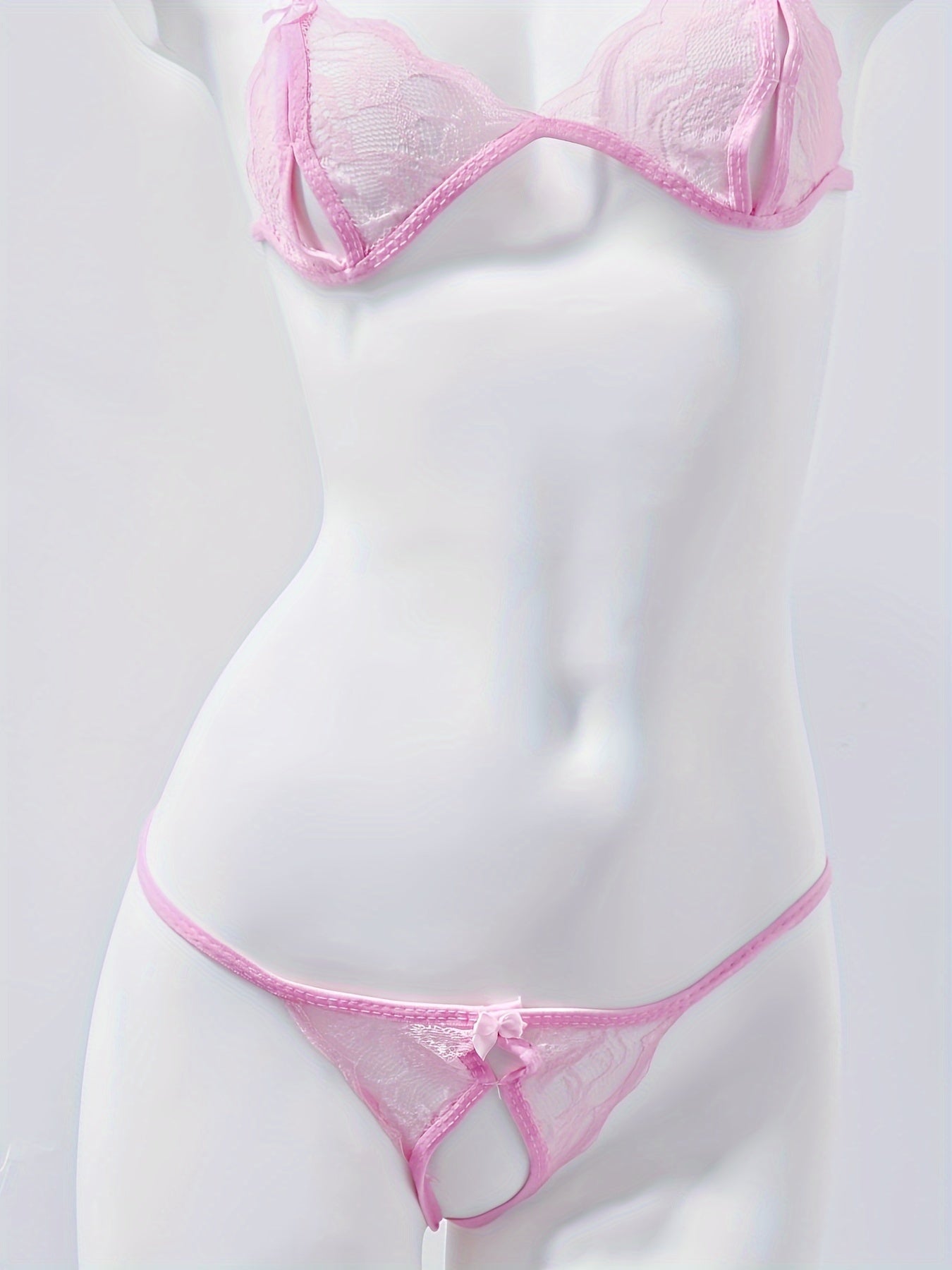 3-point sexy lingerie with hollow and transparent design, drawstring closure, for a night of temptation and seduction.