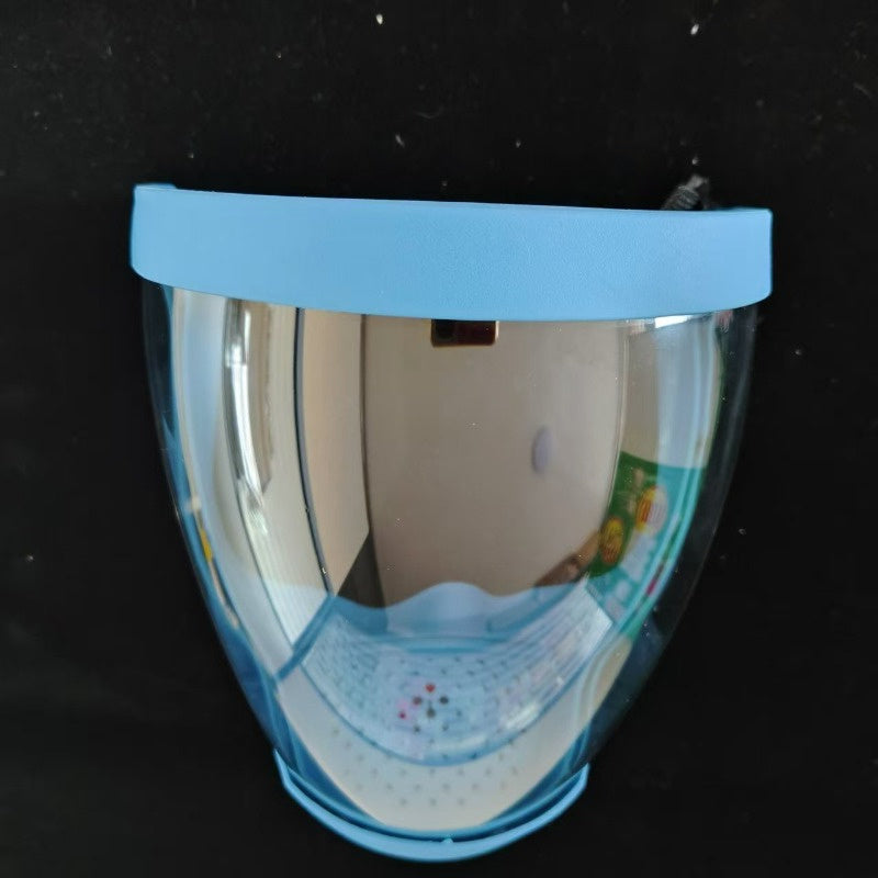 Reusable transparent plastic welding mask provides full protection against dust and fog without the need for electricity. Featuring a sturdy frame and transparent visor for kitchen and