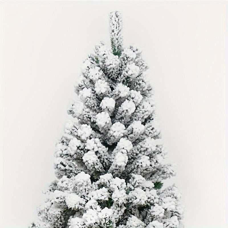 Luxury Crypt Christmas Tree Made of Flocked Artificial Cedar, Reusable with Simple Assembly & Disassembly, Convenient Detachable Storage, Perfect for Festive Home, Office, and Party Decor - White