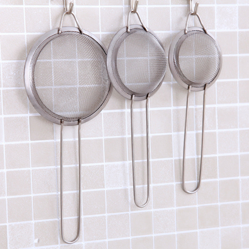 Essential Kitchen Tools: Stainless Steel Fine Mesh Strainers Set of 3 - Small, Medium, and Large Sizes with Sturdy Handle and Hook - Ideal for Juicing, Soy Milk, and More. Includes Kitchen Accessories.