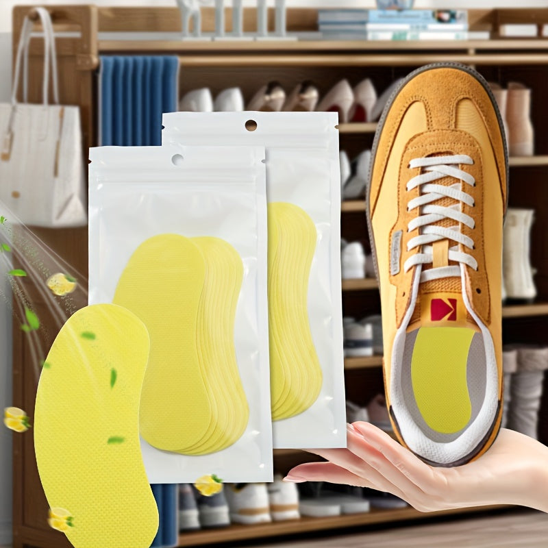 Disposable shoe stickers for foot odor and freshness, suitable for various types of shoes.