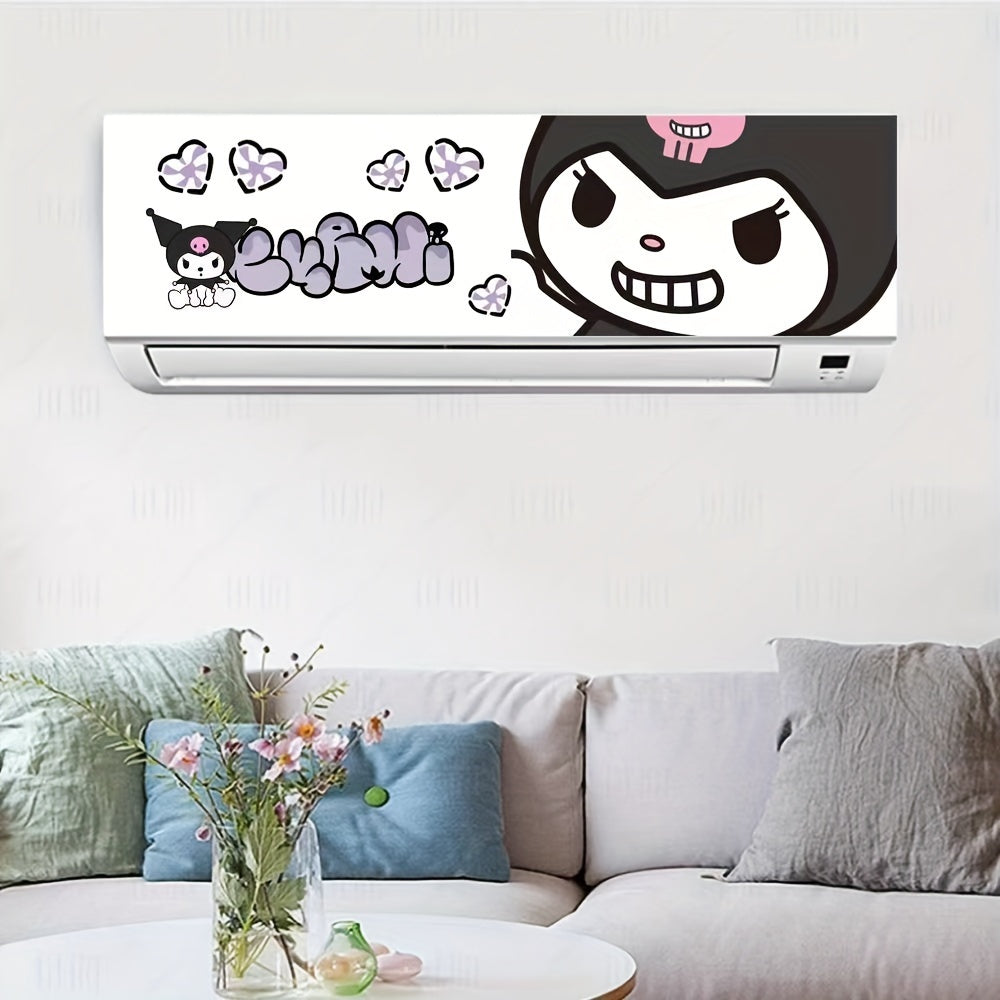 Enhance your air conditioner with a cute cartoon-themed decal sticker made of PVC material. This decorative adhesive accessory requires no electricity and adds a fun touch to your AC unit.