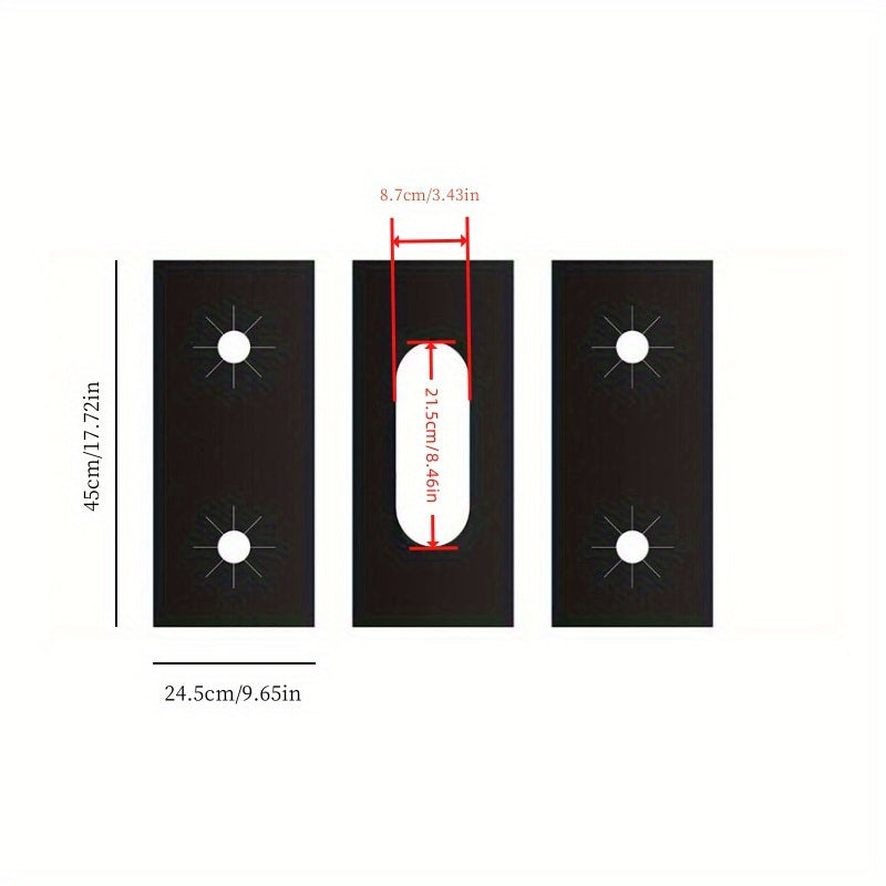 Набор из 3 многоразовых антипригарных крышек для газовой плиты - термостойкие, washable защитники конфорок для предотвращения царапин, защитный экран для газовой плиты.