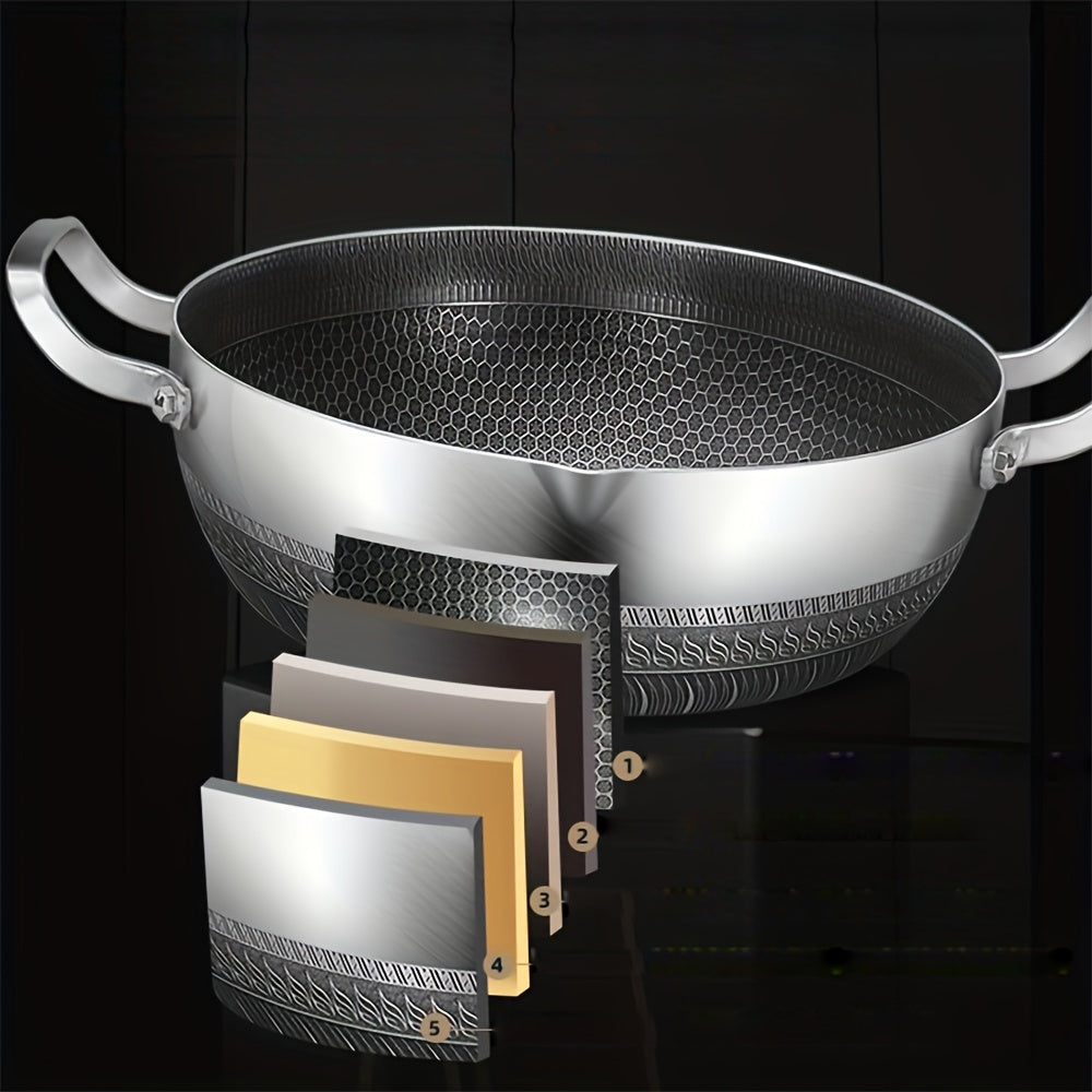 Silver Double-sided Honeycomb Frying Pan