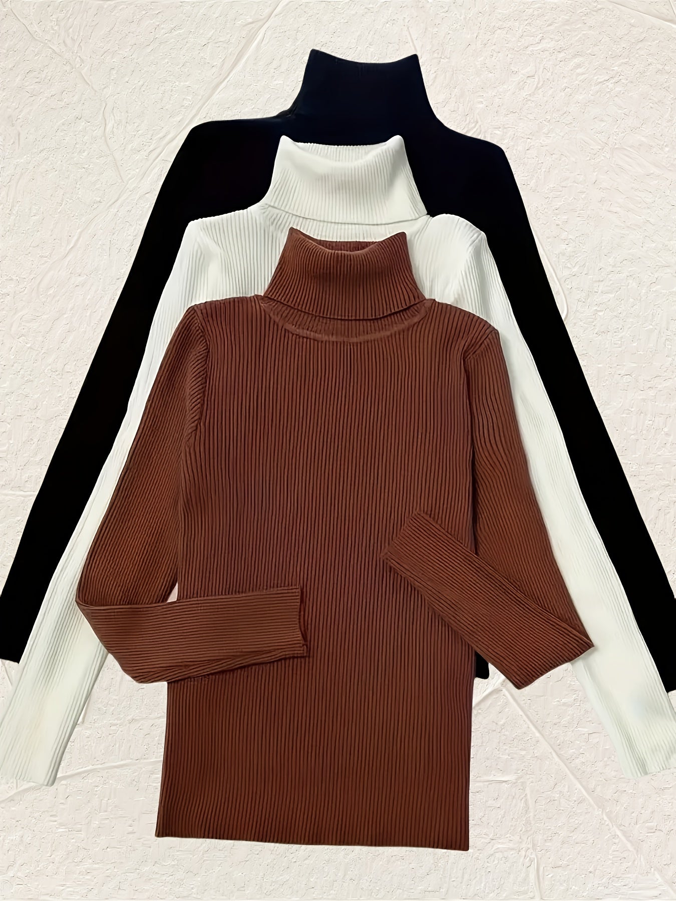 3-pack turtleneck sweaters for women, perfect for fall and winter fashion.