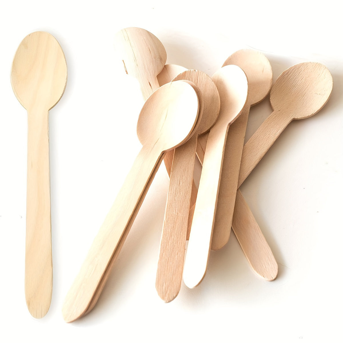 Premium Bamboo Mini Spoons ideal for serving Hot Chocolate - Great for Parties & Events, available in packs of 50 or 100