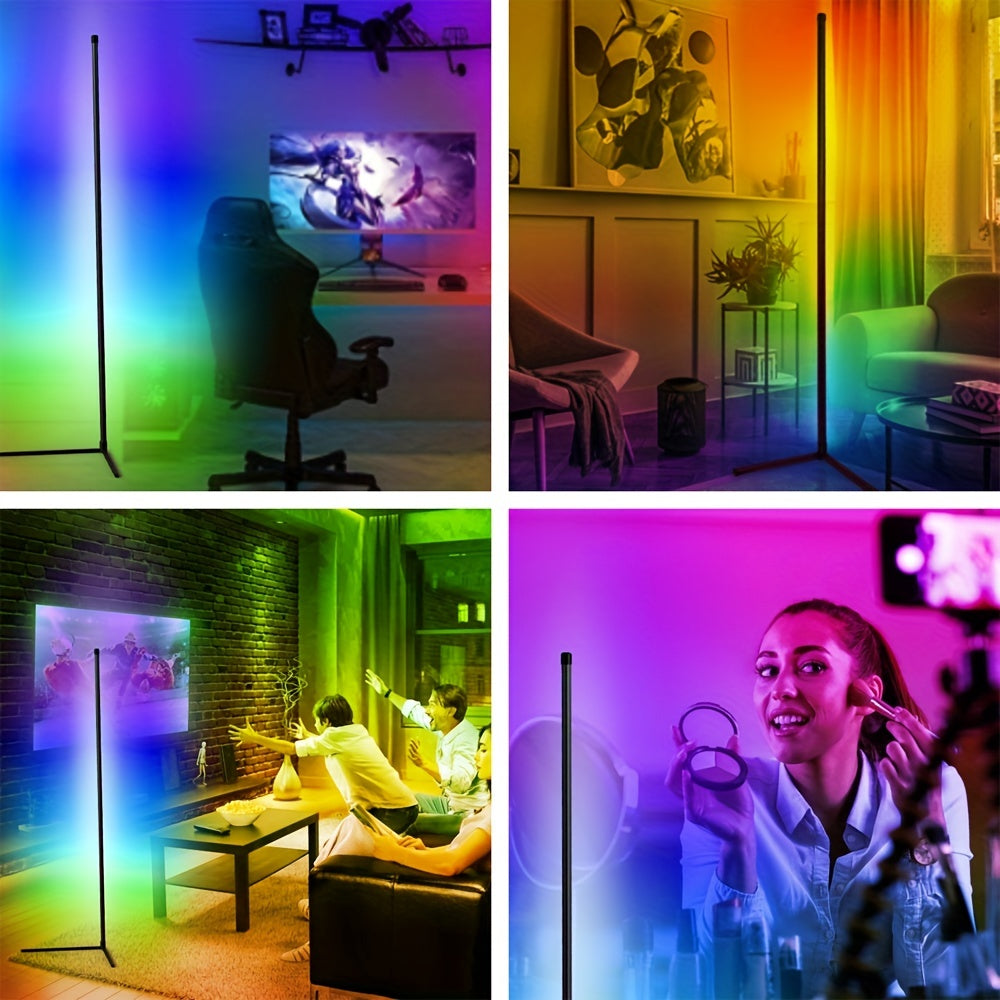 1pc 1.5m high wall corner ambient light with RGB remote control, music, and timing function.