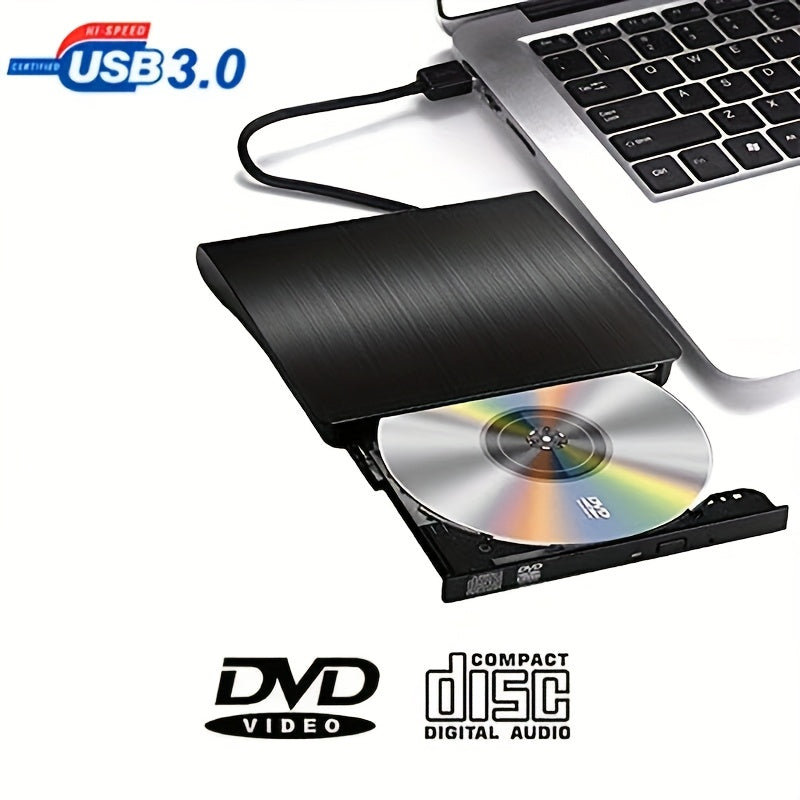 BIKILI USB 3.0 Portable DVD/CD player for Laptop, Desktop, Windows, Linux, Mac, iOS. Battery not included.