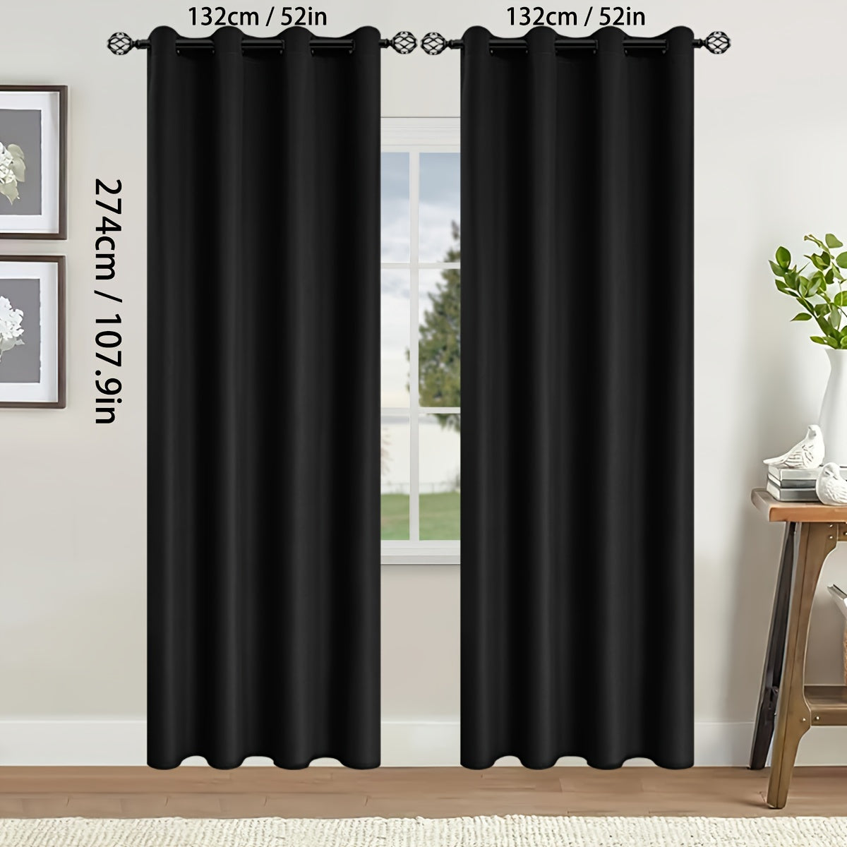 Two-Pack of Modern Blackout Curtain Panels: Keep out the sun with these thermal insulated curtains featuring a twill weave, grommet top design. Made of 100% polyester, these un-corded panels are perfect for the living room, bedroom, or any other room in