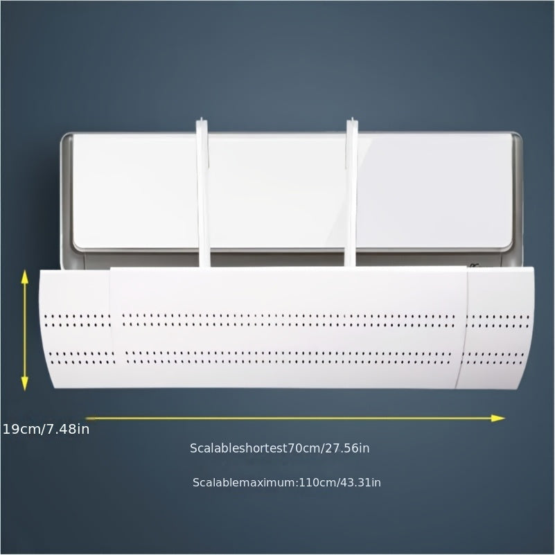 Upgrade Your Cooling Experience with the Space-Saving, Durable Plastic Telescopic Air Conditioner Windshield - Adjusts from 27.5" x 10cm up to 31.5" x 16cm for Ultimate Comfort without the Need for Power