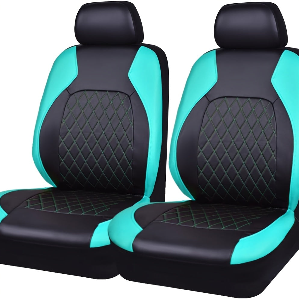 Universal Deluxe PU leather car seat covers Full set, breathable, airbag compatible, fits cars, trucks, SUVs.