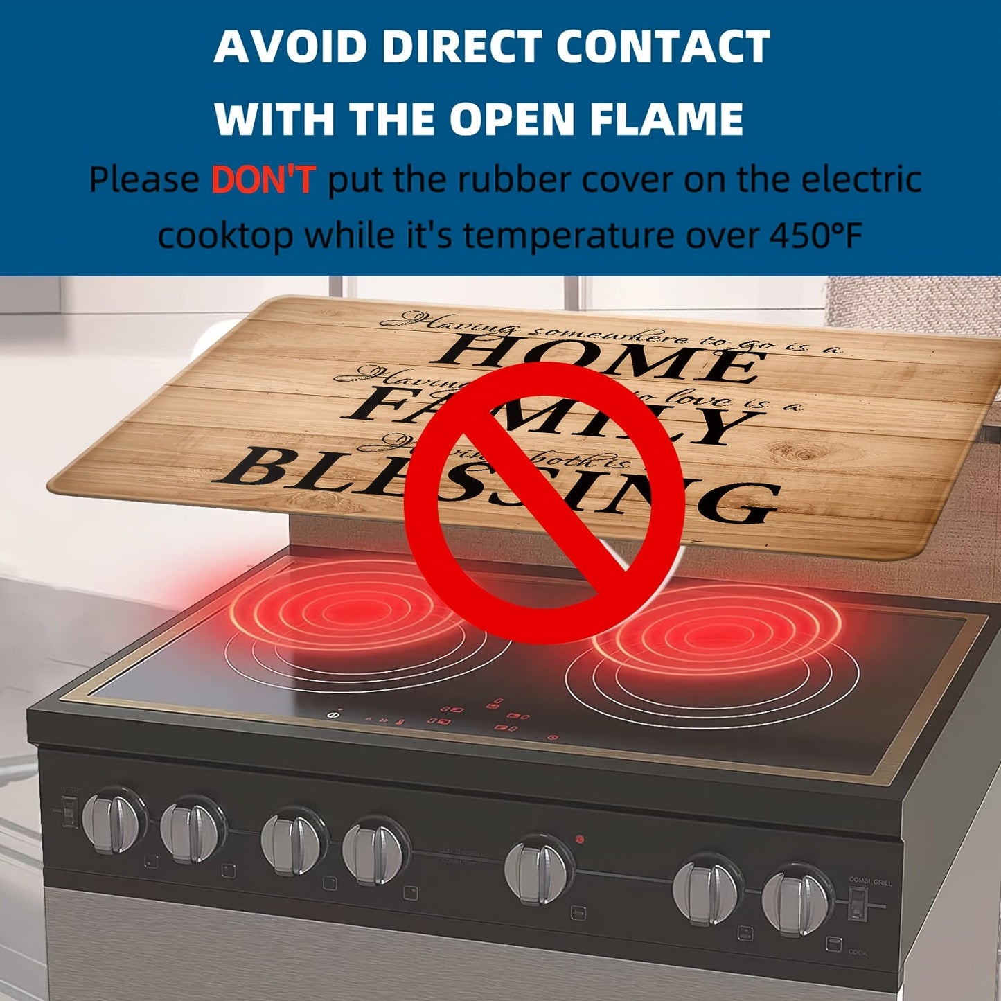 Protect your electric stove with the Home Family Blessing Stove Top Rubber Cover. This 71.12x52.07cm protective pad is ideal for induction cookers and glass ceramic cooktops. The heat resistant and non-slip design prevents scratches and adds extra