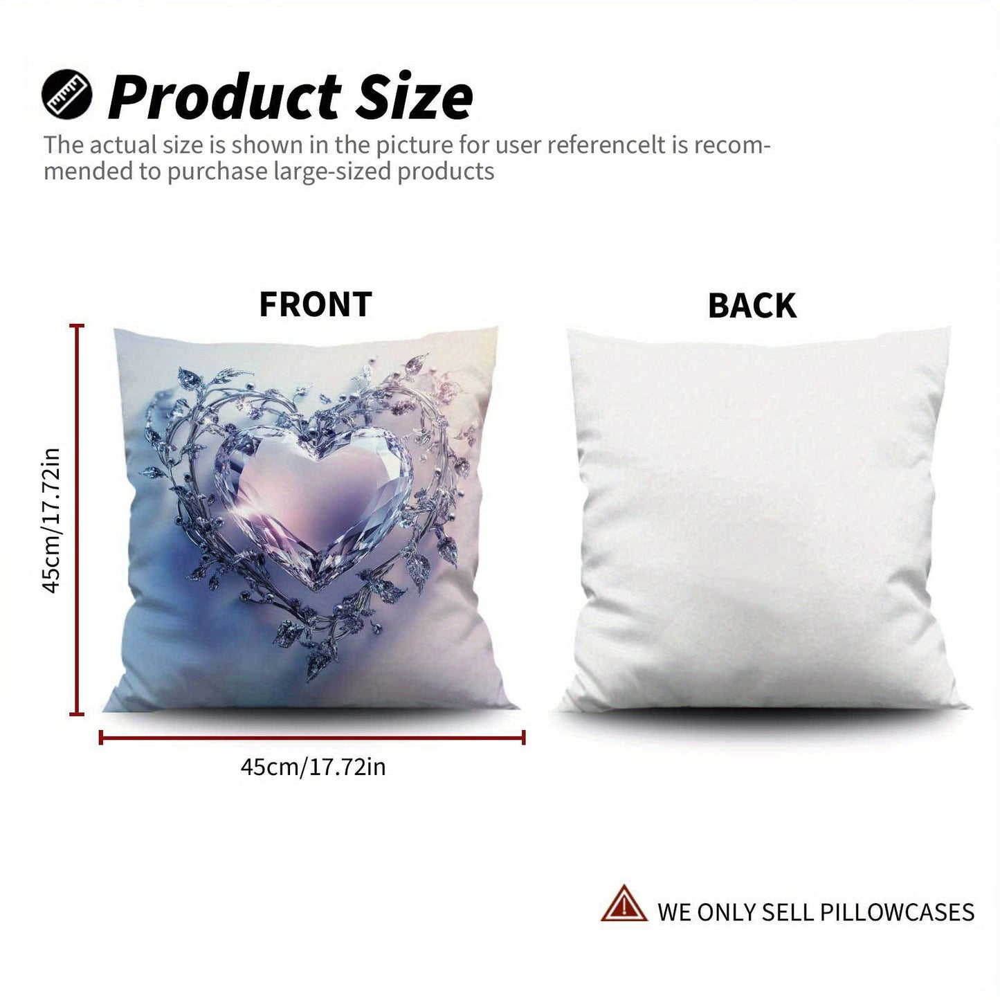 Four-piece set of Ice Crystal Love Four-leaf Clover pillowcases, coreless and comfortable. Perfect for use in the office, bedroom, balcony, car, sofa, or courtyard.