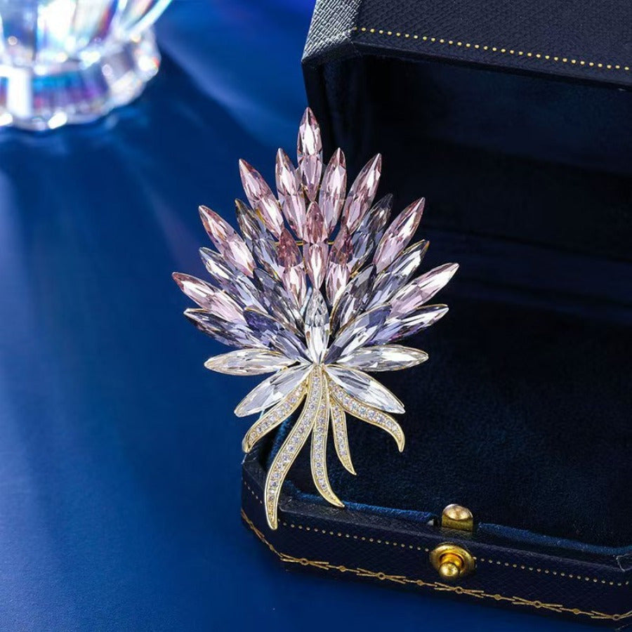 Stylish Blue Crystal Wheat Ear Brooch - Perfect for Dressing Up Outfits, Waistbands, and Hats