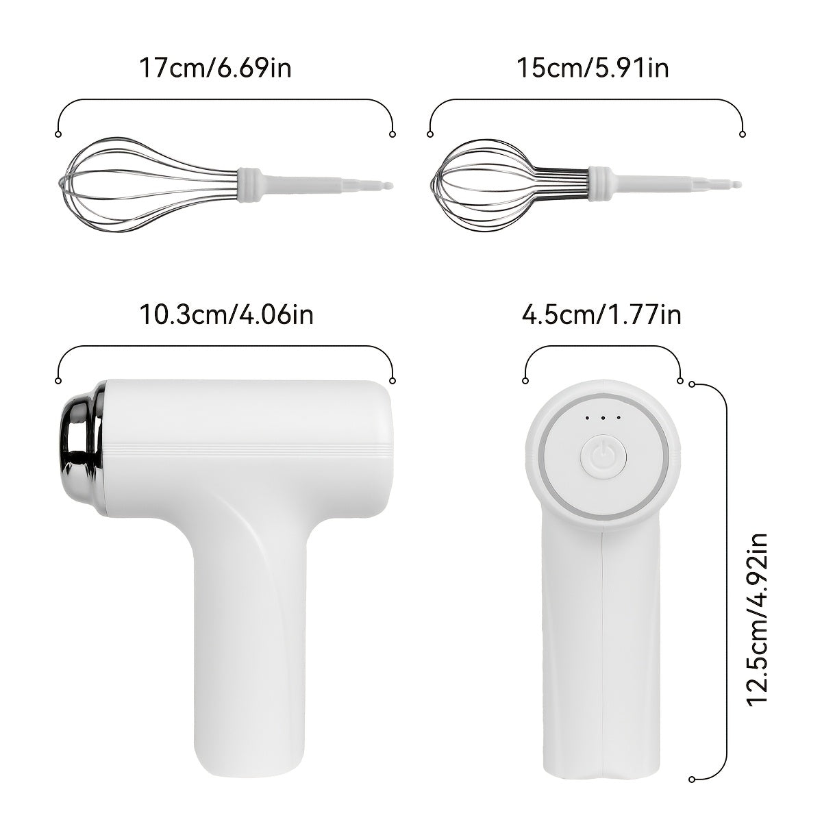 1pc HOTU Handheld Electric Eggbeater & Whisk - USB Rechargeable, Cordless, Lightweight Hand Mixer for Baking - Ideal for Home Bakers & Professionals