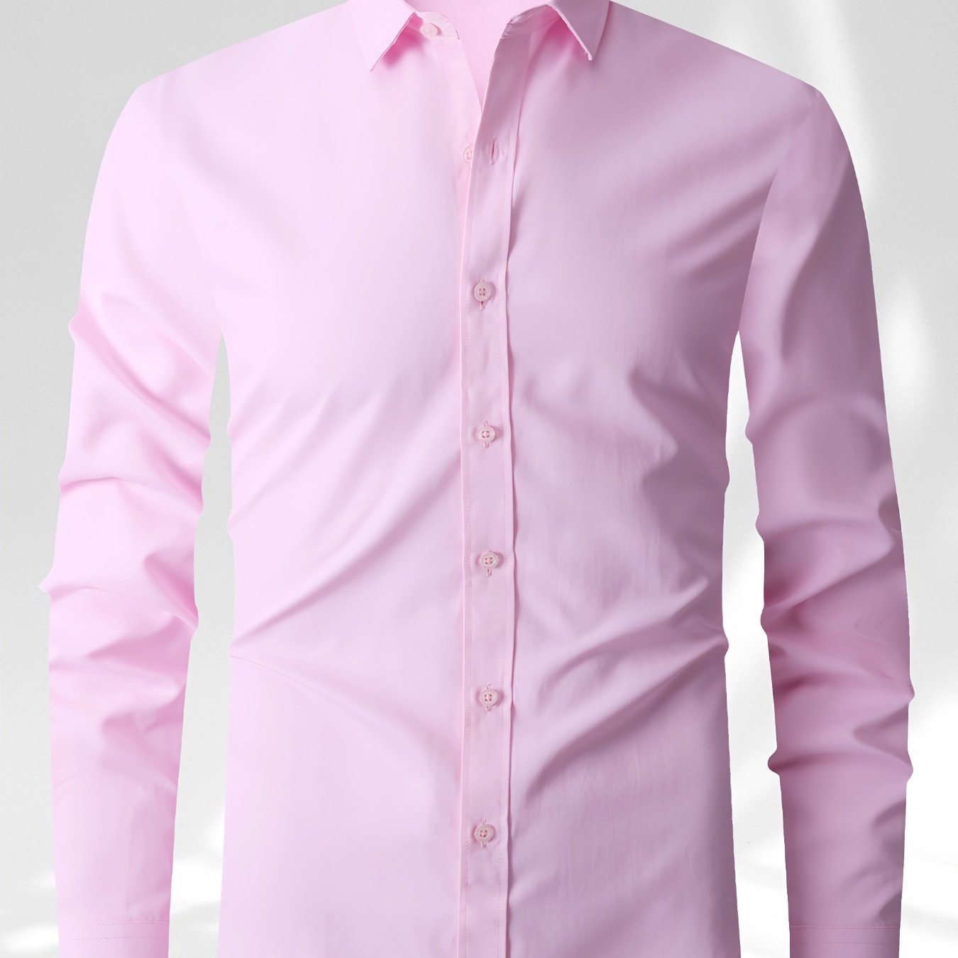 Classic men's button-down dress shirt in solid color, suitable for business casual office wear in the spring season.