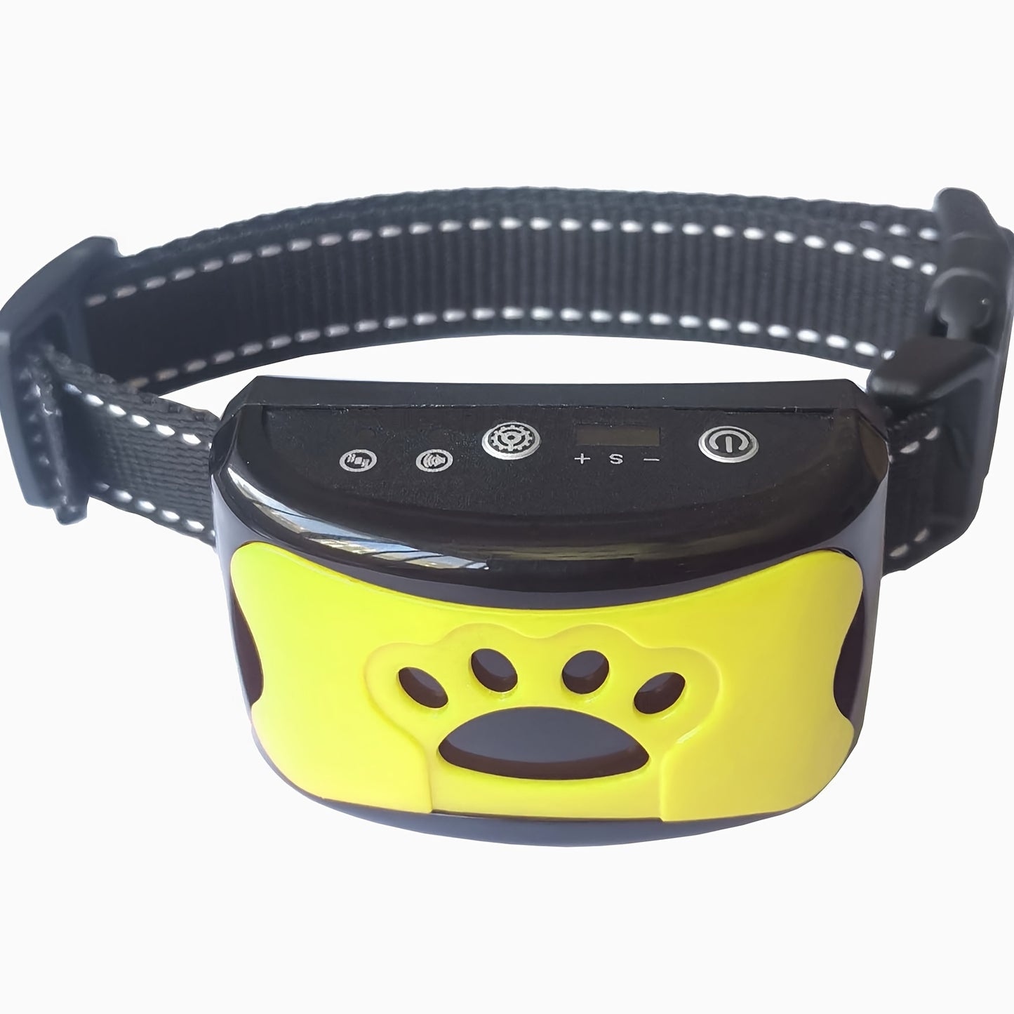 Rechargeable anti-barking dog collar with vibration training mode, USB charging, lithium polymer battery, and ≤36V operating voltage.