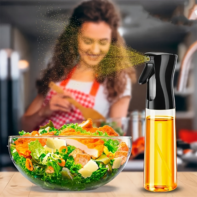 1pc Easy-Press Glass Oil Sprayer - 200/300ml, Transparent, Non-Drip Dispenser Bottle - Ideal for Cooking, Salad Dressing, Air Fryer, Baking - Kitchen Must-Have