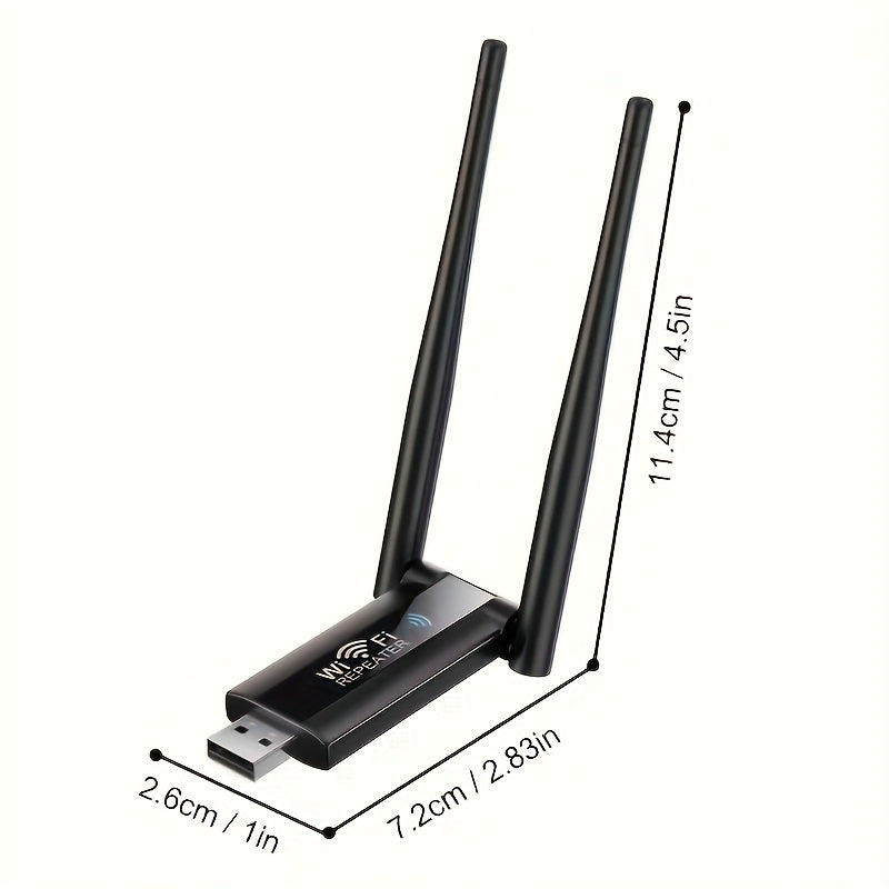 1pc WiFi signal amplifier boosts your signal for strong penetration with 2 antennas providing full 360° coverage.