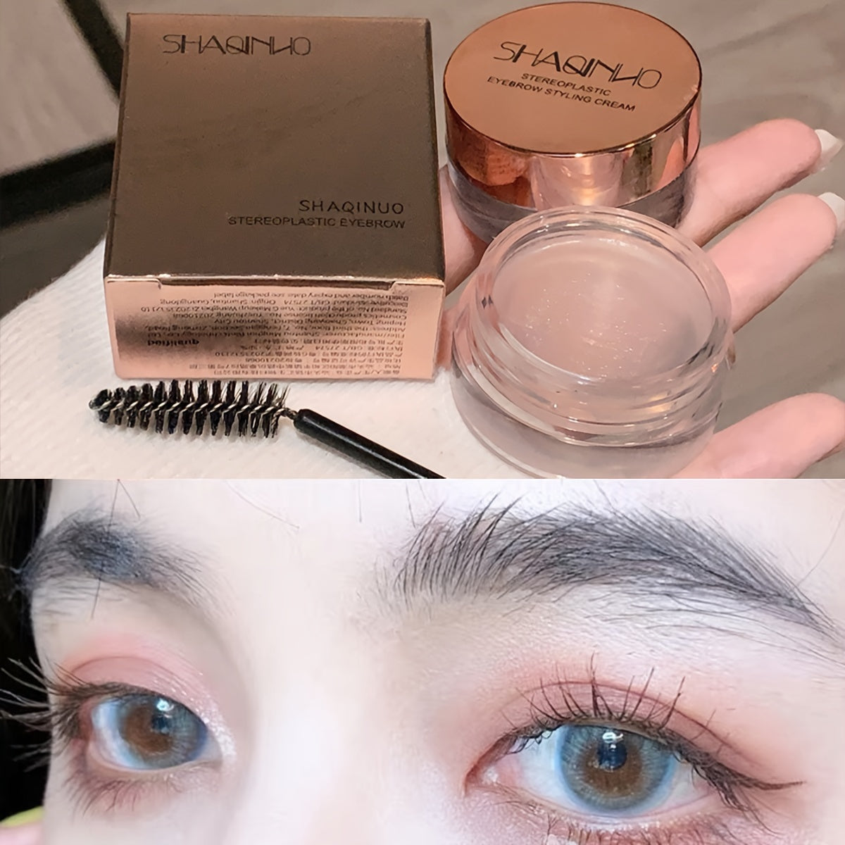 SHAQINUO Clear Eyebrow Gel for Natural 3D Brow Look, Waterproof, Sweat-Resistant, Long-Lasting, Suitable for All Skin Types